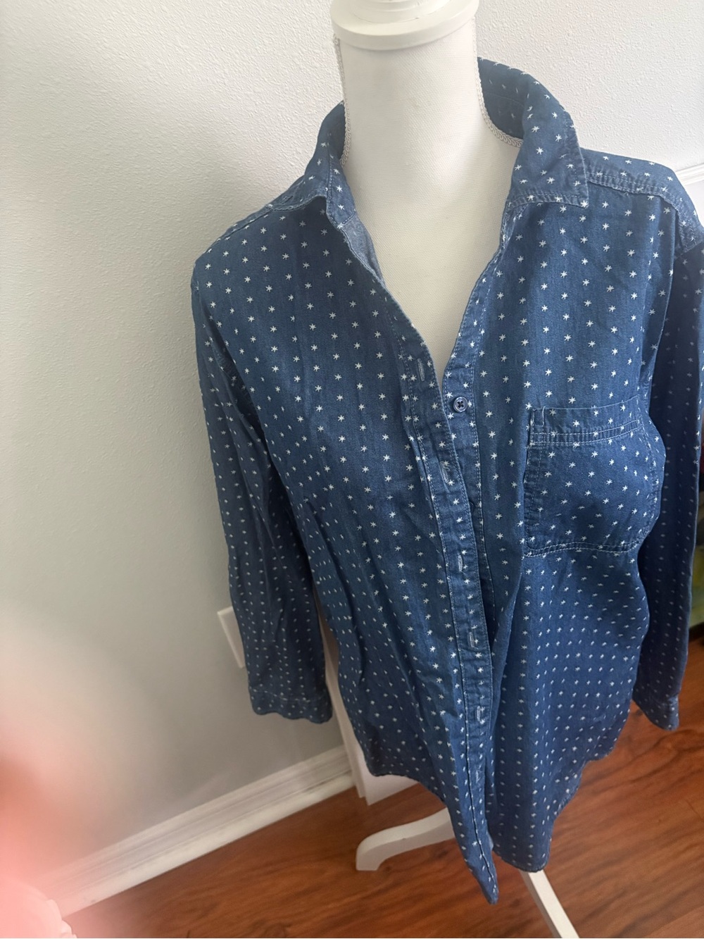Chico's Indigo Star Print Shirt